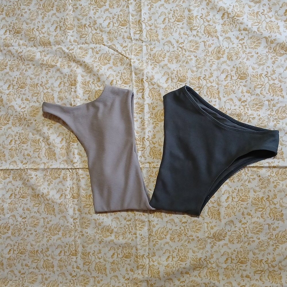 Two Tones Of Gray  one piece swimsuit